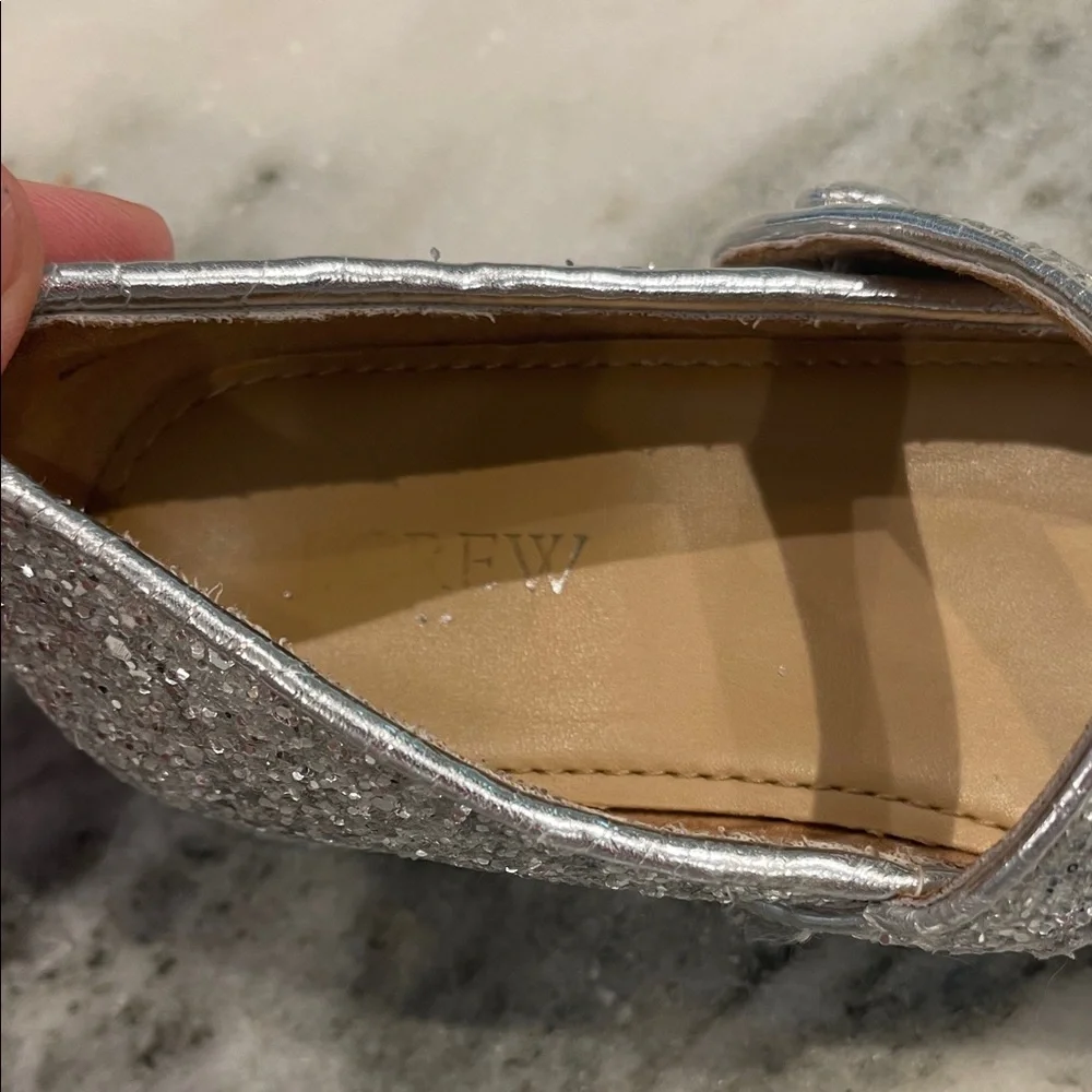 J.Crew Girls' K12 slip on glitter-low heel Mary Jane Shoes